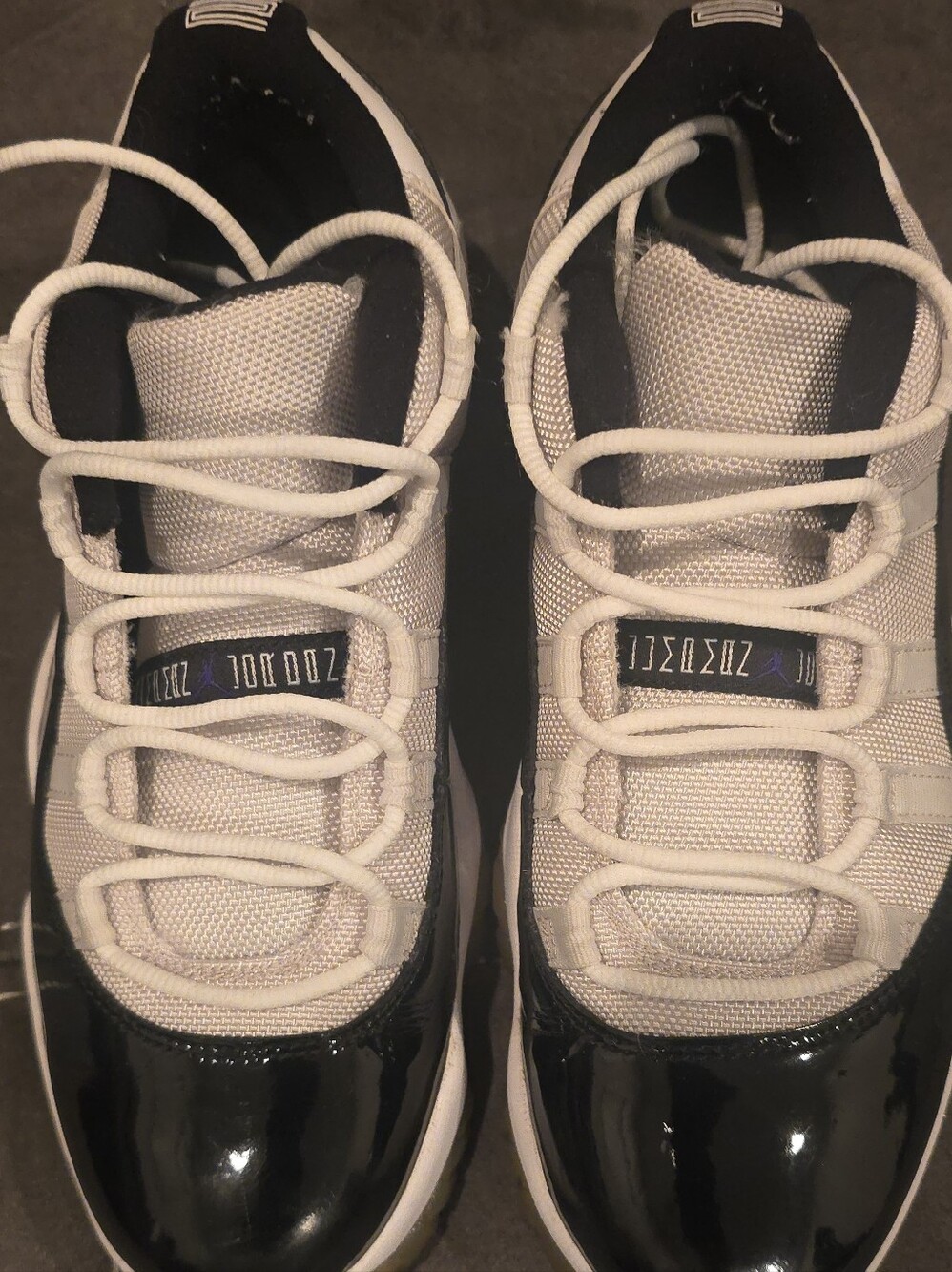 Air Jordan Black and White Patent Low-Top Sneakers